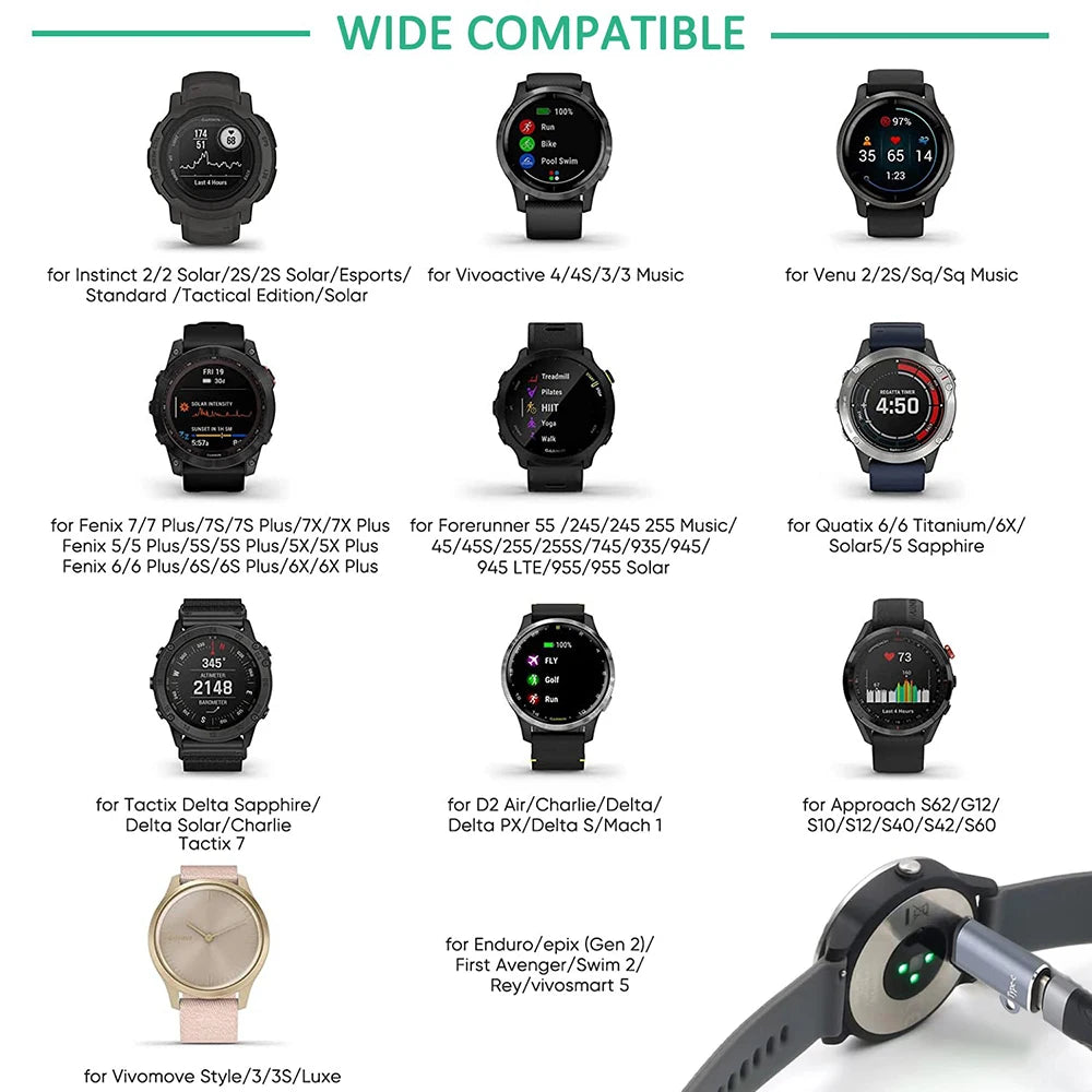 Adaptateur Portable de chargement de Type C/Micro USB/iOS, pour Garmin Fenix 7 7S 7X 6 6S 6X 5 5s 5X Venu 2 2S, convertisseur de chargeur de montre intelligente