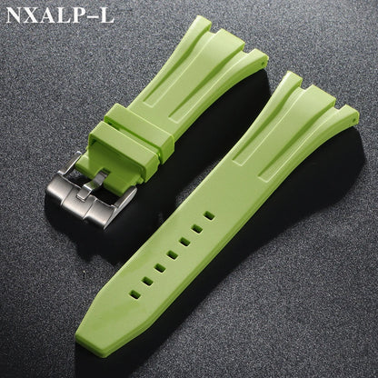 Rubber and silicone watch strap, 26mm 27mm 28mm 30mm, for AP Royal Oak Offshore 15400 26470 15703, accessory for GA2100 strap