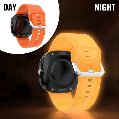 Solid Color Luminous Silicone Watch Strap, Compatible with Samsung Galaxy Watch Ultra 47mm, Unisex Replacement Band