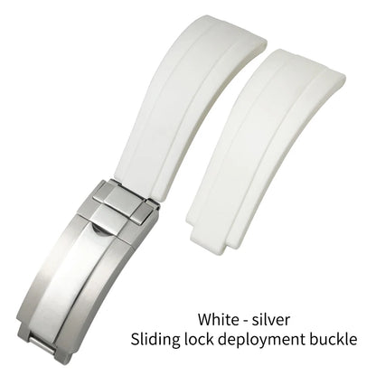 Natural Rubber Watch Strap for Rolex SUBMARINER Explorer Air King Deepsea, Soft Silicone Watch Band, High Quality, 20mm, 21mm