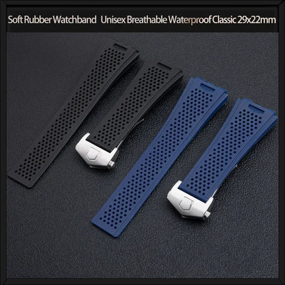 Bracelet de montre en caoutchouc souple pour collection de bracelets TAG HEUER, unisexe, respirant, étanche, classique, extrémité convexe 29x22mm, bracelet CARRERA
