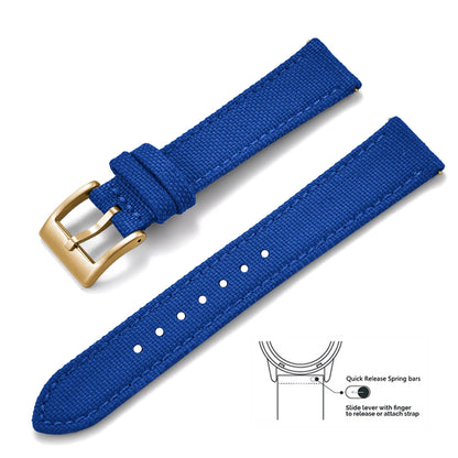 Bracelets en toile et Nylon en cuir, 18mm, 20mm, 22mm, à dégagement rapide, en tissu Vintage, pour montres Huawei Samsung