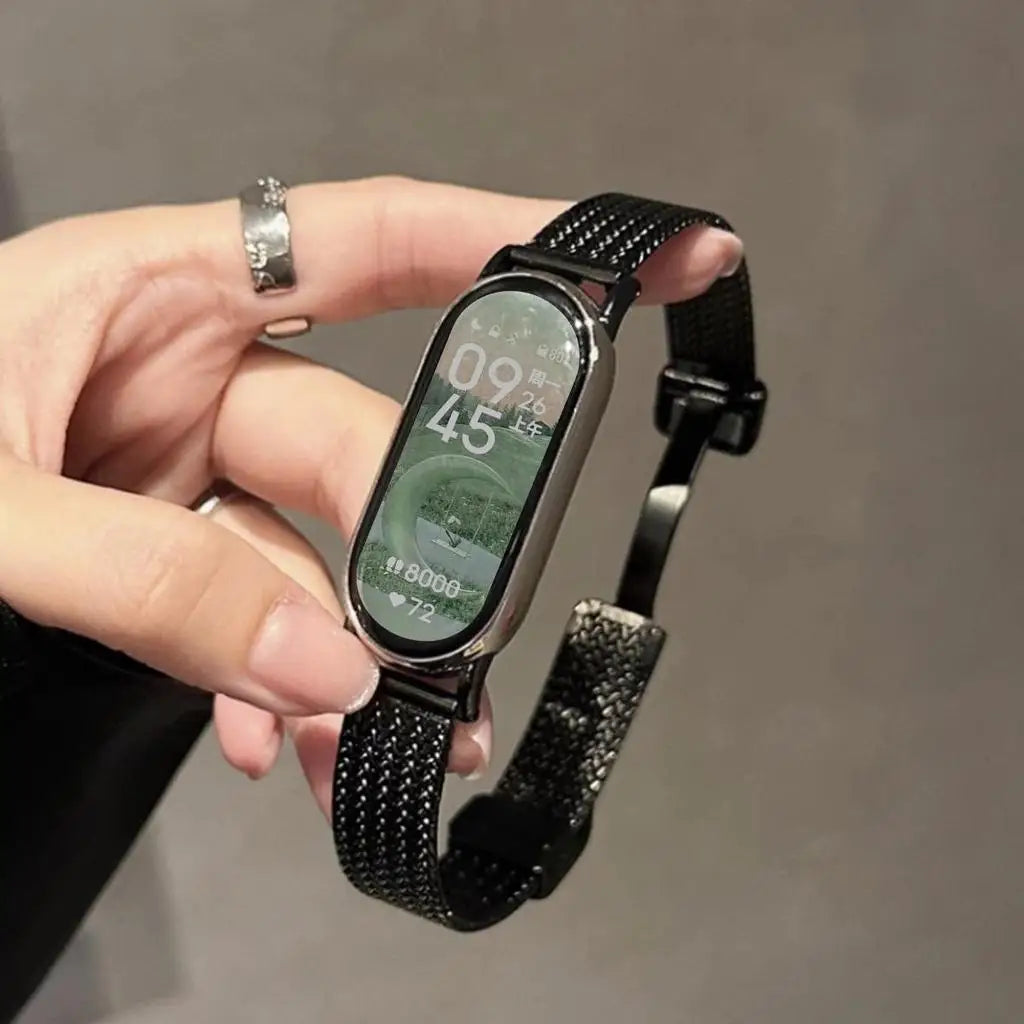 Stainless Steel Bracelet for Miband 9 10 8 NFC for Xiaomi Watch, Replacement Magnetic Metal Strap, Smartwatch Accessories