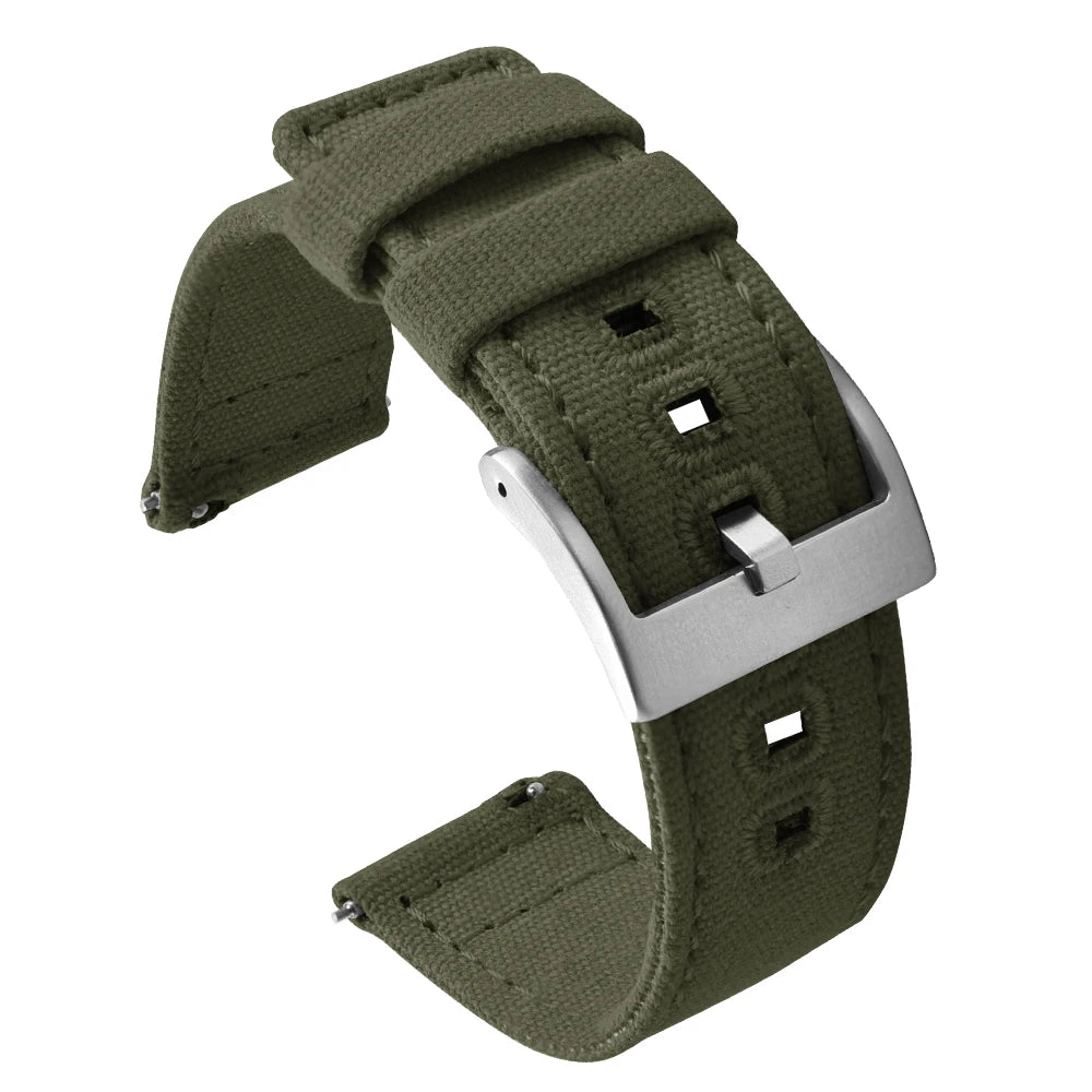 Universal Nylon Watch Strap, 20mm 22mm Quick Release Durable Retro Canvas Sport Belt for Omega Seiko Cartier