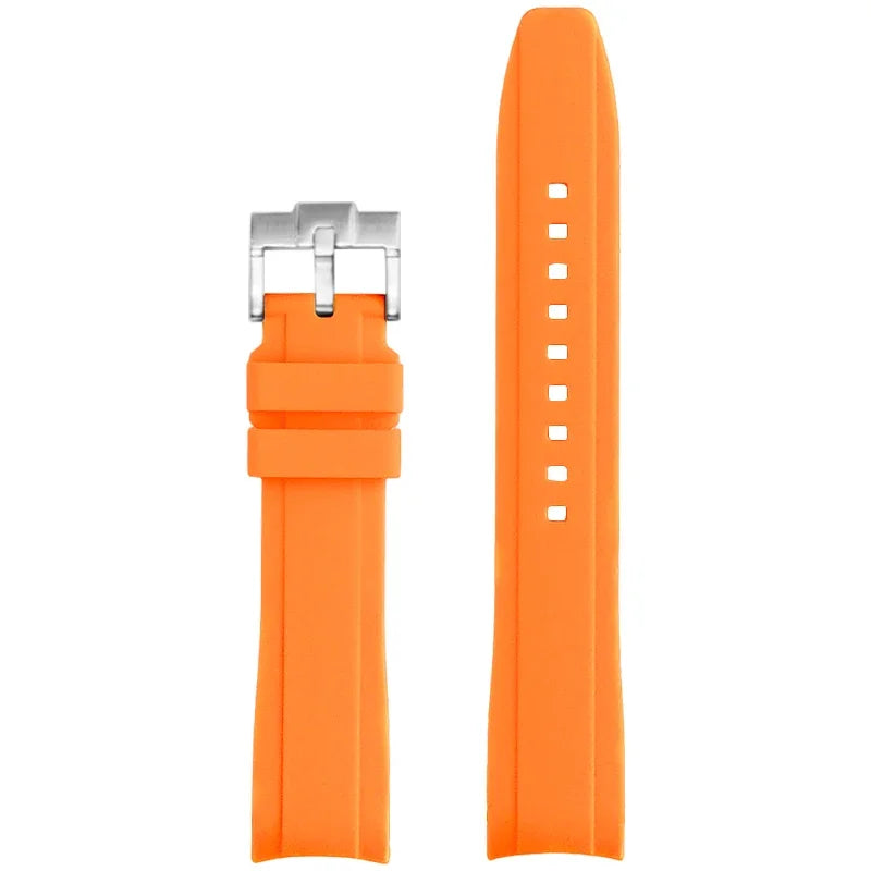 Bracelet universel en Silicone à haute résistance, 18mm 19mm 20mm 21mm 22mm, pour Tissot 1853, extrémité incurvée, boucle papillon, Bracelet de montre