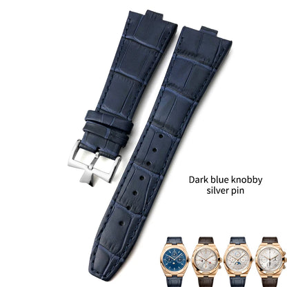 Remplacement du bracelet de montre en cuir de vachette véritable pour homme, VachAnderConstantin, cuir de veau d'outre-mer, noir, bleu, marron, bracelet, 25mm x 9mm