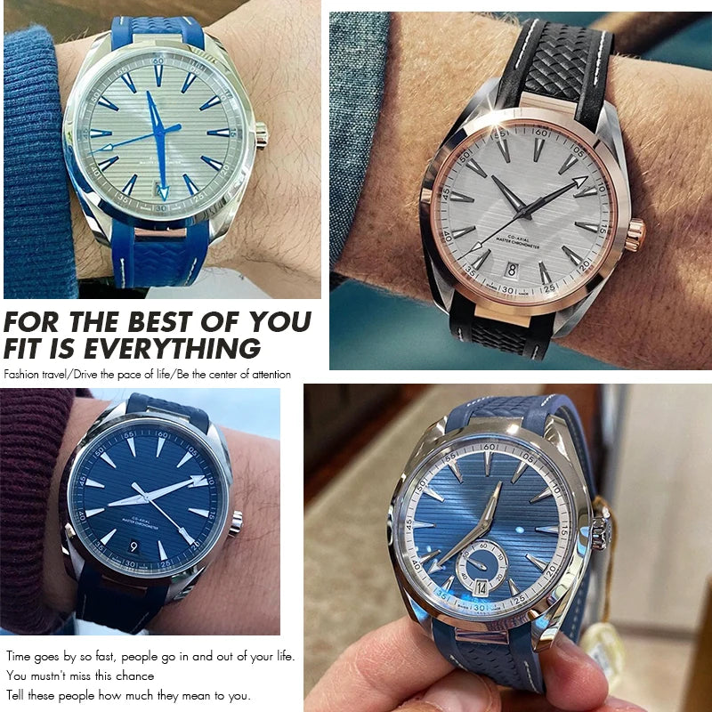 Bracelet de montre en caoutchouc de Silicone, 19mm 20mm, pour Omega Seamaster AQUA TERRA AT150 Ultra léger 8900, boucle de déploiement Premium
