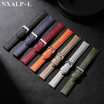 Bracelet de montre en cuir voile de qualité, 20mm 22mm, pour Seiko pour Omega, tissu en Nylon, accessoires de bracelet à dégagement rapide