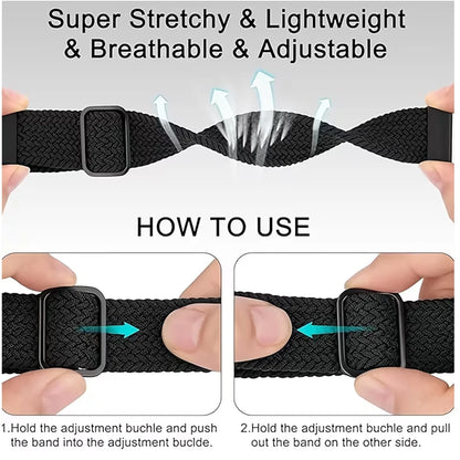 Braccialetto elastico intrecciato per Fitbit Charge 5/6, cinturino morbido e traspirante per Fitbit Charge 6/Charge 5, braccialetto sportivo