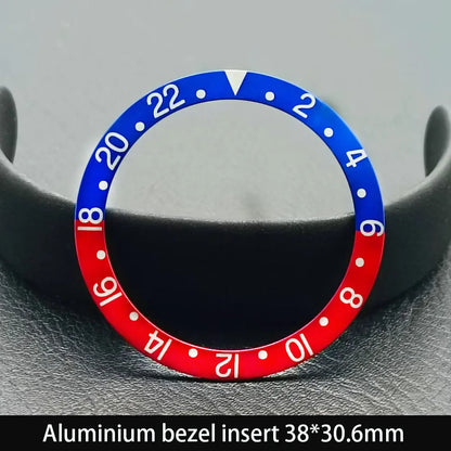 38mm x 30.6mm Sloped Ceramic Bezel GMT and Diving Watch Insert for 40mm Men's Watch Replacement Watch Bezel Inserts