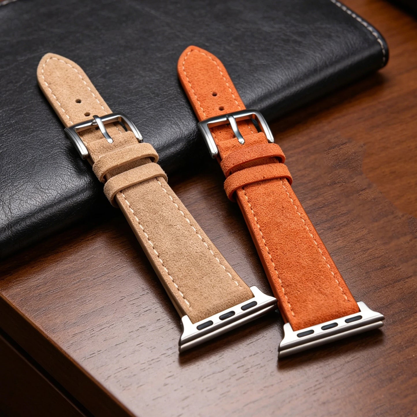 Cinturino per orologio in pelle scamosciata marrone 38mm 40mm 41mm per iWatch 8 7 6 5 SE, cinturino di ricambio 42mm 44mm 45mm per Apple Watch da donna e uomo