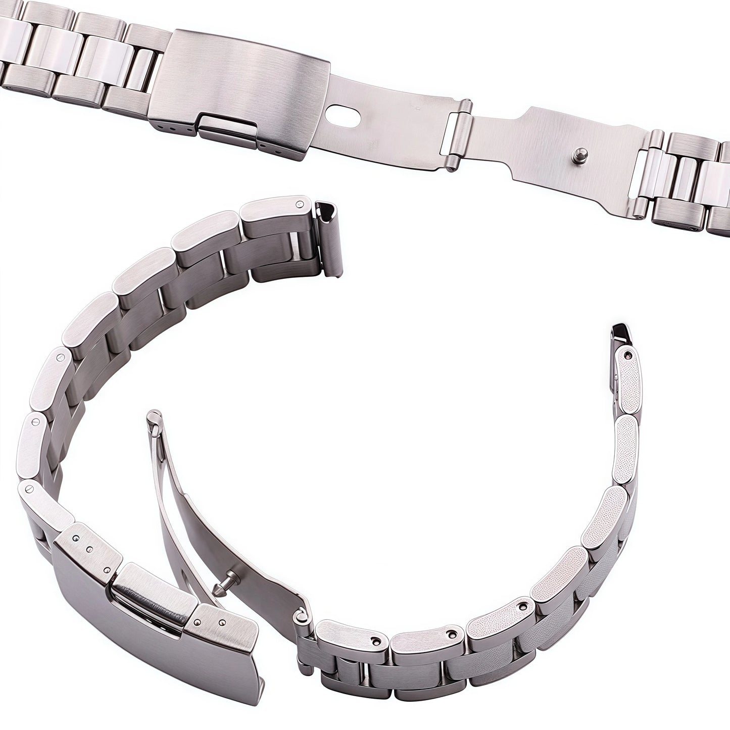 Bracelet de montre universel en acier inoxydable massif, 18, 20, 22, 24mm, extrémité droite, bracelet en métal, bracelet de remplacement pour hommes