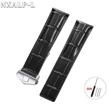 20mm 22mm 24mm Genuine Cowhide Leather Watch Strap for Tag Heuer Carrera Monaco F1, Men's Watch Strap, Folding Buckle