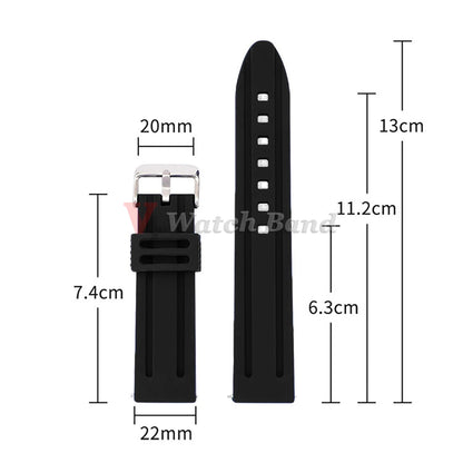 30mm 28mm 26mm 24mm Rubber Watch Strap 18mm 20mm 22mm Men's Sport Watch Band Waterproof Soft Silicone Diving Bracelet