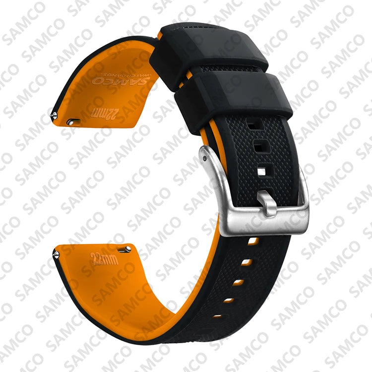 Bracelet de montre en Silicone de qualité supérieure, 18mm 20mm 22mm, à dégagement rapide, en caoutchouc, de remplacement