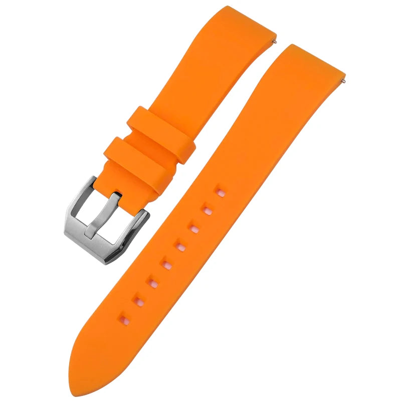 Cinturino per orologio in gomma siliconica impermeabile, 18mm, 20mm, 21mm, a sgancio rapido, fibbia deployante, ricambio per orologio Omega Rolex Huawei