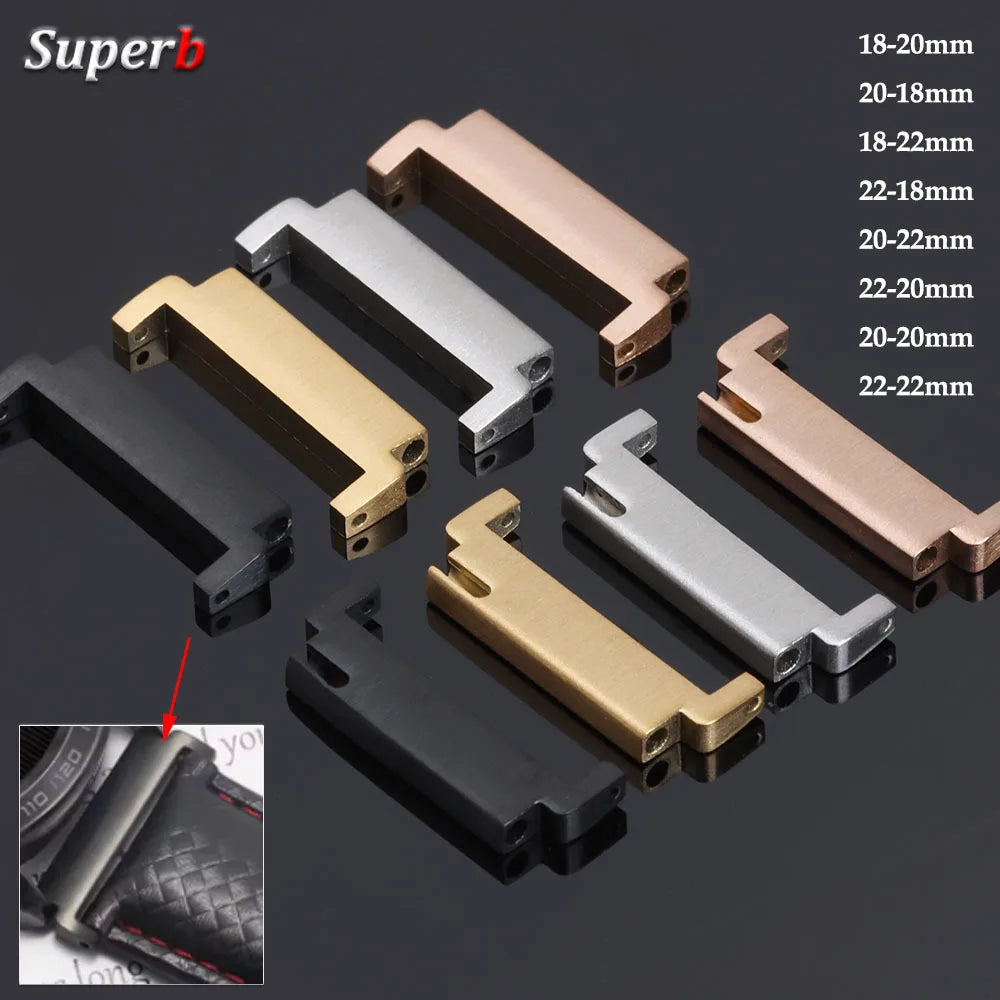 1 paire d'adaptateurs de bracelet de montre 18mm à 20mm, 22mm, 20mm à 18/20/22mm, 22mm à 22mm, connecteurs à broches à dégagement rapide, accessoires de montre