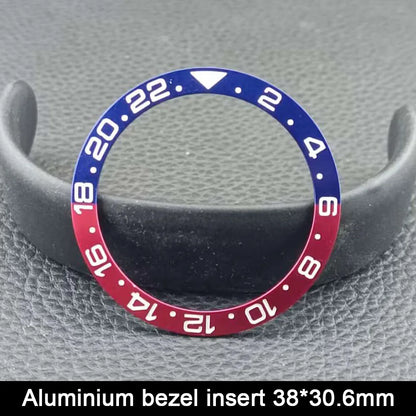 38mm x 30.6mm Sloped Ceramic Bezel GMT and Diving Watch Insert for 40mm Men's Watch Replacement Watch Bezel Inserts