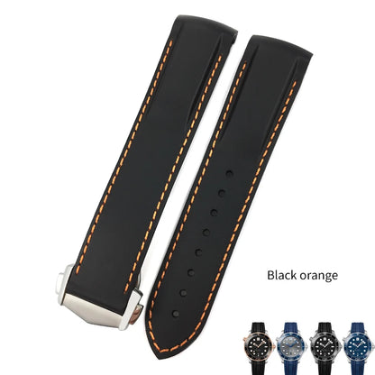 Bracelet de montre en caoutchouc et Silicone, 20mm 22mm, 19mm 21mm, pour montre Omega Seamaster 300 Planet Ocean, Longines Seiko SKX 007