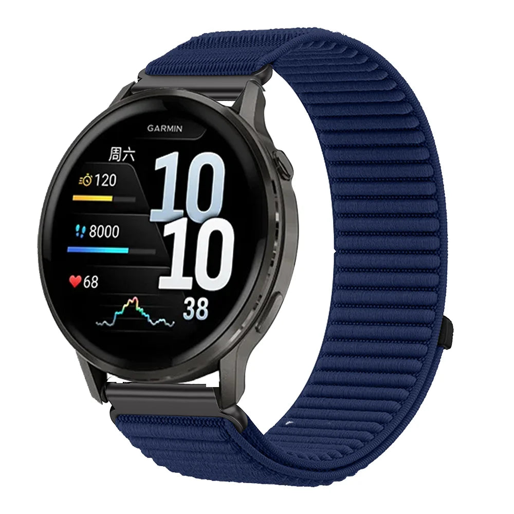 Cinturino in nylon da 20 mm 22 mm per Garmin Forerunner 255 265 970 165 55/Active 6 5, Correa Garmin Venu 4 3 45 mm/Vivoactive 5