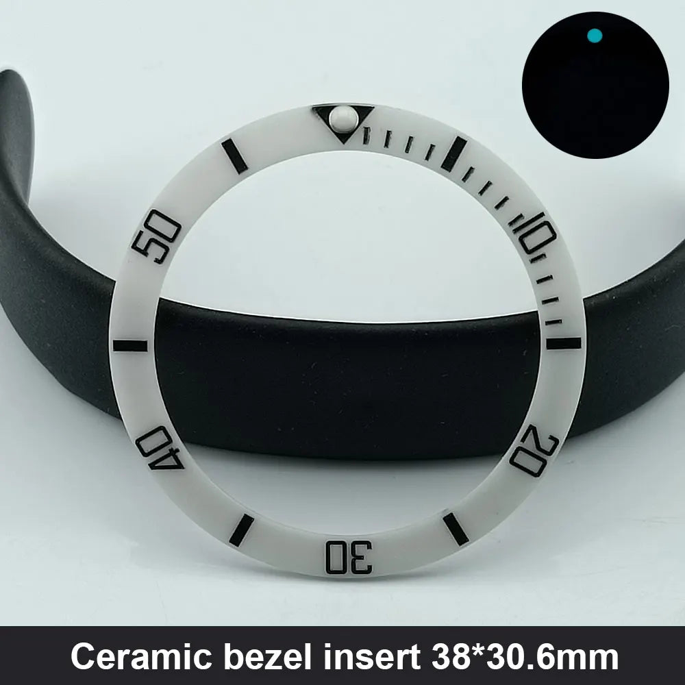 38mm x 30.6mm Sloped Ceramic Bezel GMT and Diving Watch Insert for 40mm Men's Watch Replacement Watch Bezel Inserts