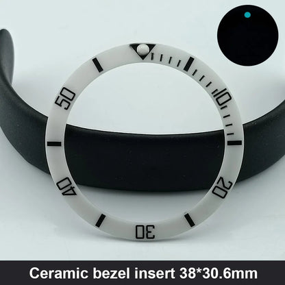 38mm x 30.6mm Sloped Ceramic Bezel GMT and Diving Watch Insert for 40mm Men's Watch Replacement Watch Bezel Inserts