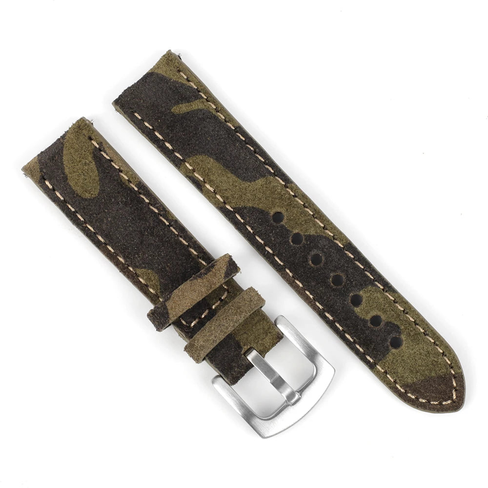 Cinturino per orologio in pelle scamosciata vintage, 18 mm, 19 mm, 20 mm, 22 mm, fatto a mano, grigio, marrone, cinturini di ricambio, accessori per orologi da uomo