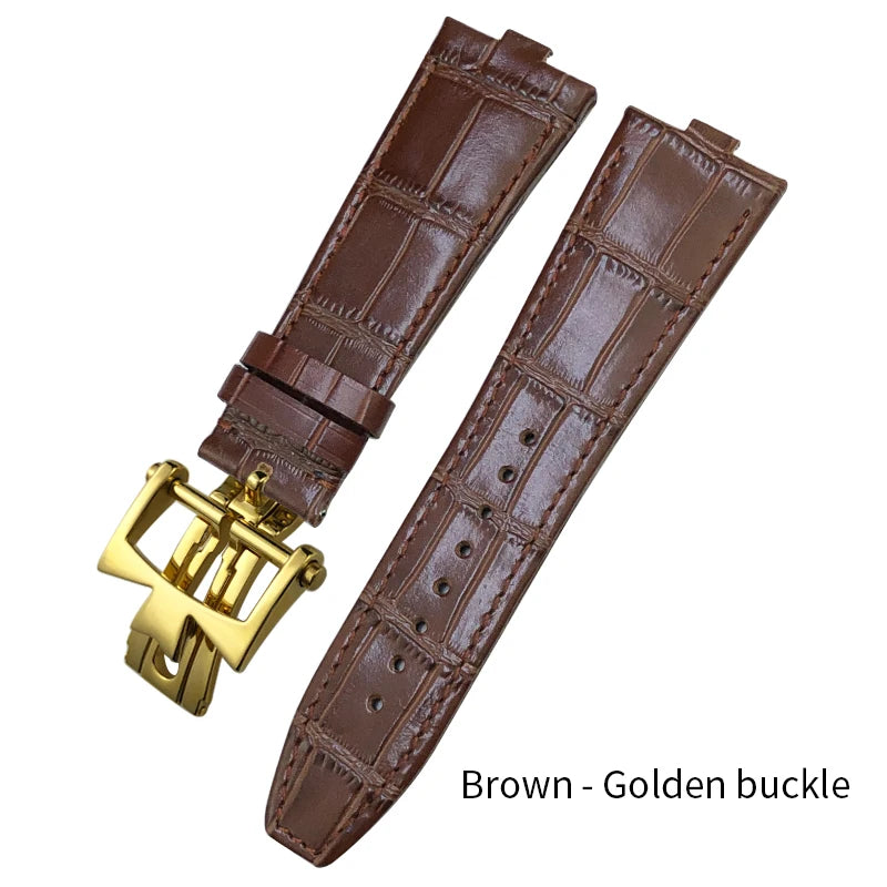 Bracelet de montre en cuir à démontage rapide 24x7mm pour Vacheron Constantin Overseas 4300V 4500V 5500V, bracelet de montre étanche noir et marron