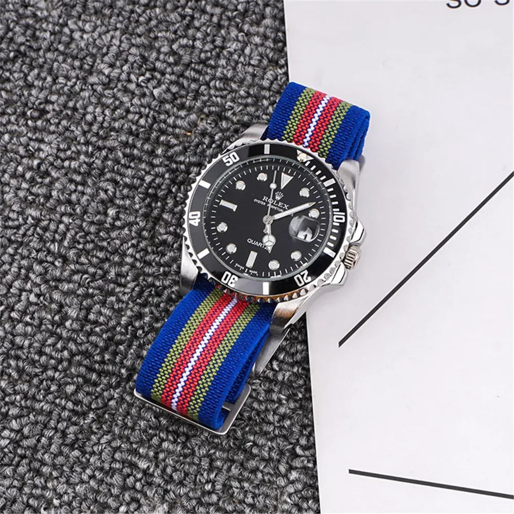 18mm 20mm 22mm 24mm Parachute élastique en Nylon Bracelet de montre hommes Sport de plein air militaire ceinture de sécurité Bracelet accessoires