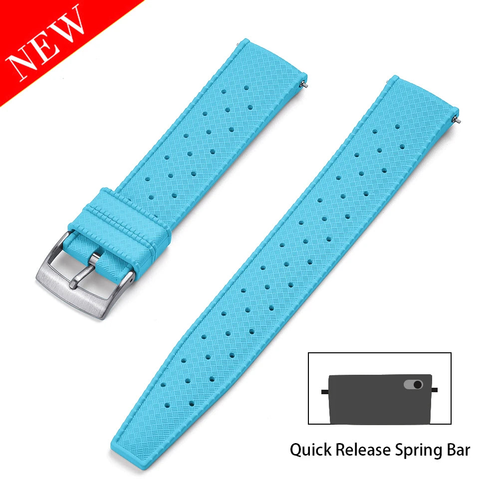Premium FKM Rubber Watch Band Quick Release 18mm 20mm 22mm 24mm Rubber Watch Strap Smart Watch Bracelet