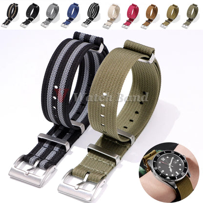 Cinturino per orologio in Nylon per Seiko Army Sport, cinturino di ricambio 18mm 20mm 22mm marrone verde nero, cinturino militare, cinturino per orologio casual