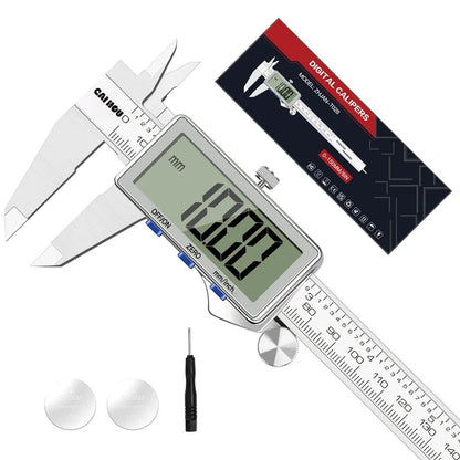 Pied à coulisse numérique, pied à coulisse numérique en acier inoxydable amélioré 150 mm/6 pouces avec grand écran LCD, parfait pour la maison, le bricolage