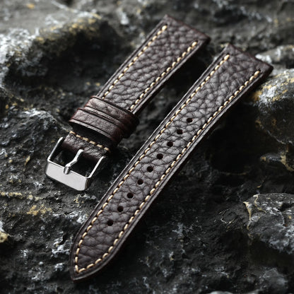 Cinturino in vera pelle italiana MBOX fatto a mano, cinturino da uomo in vera pelle marrone nera morbida non laminata da 18 20 22MM, cinturino per orologio in stile retrò