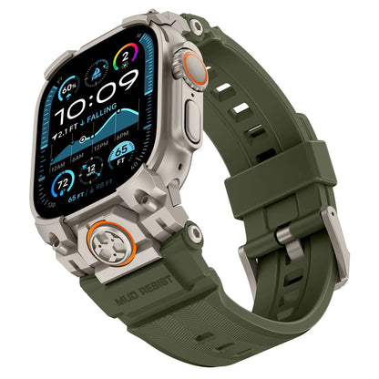 Bracelet en acier inoxydable + silicone pour Apple Watch 49 mm, bracelet sport compatible avec Apple Watch Ultra 3/2 iWatch