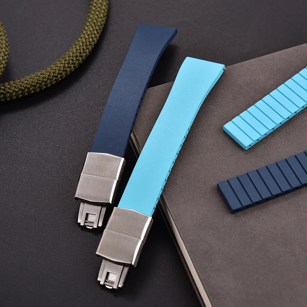 New CTS FKM watch strap 16mm 18mm 19mm 20mm 21mm 22mm quick-release butterfly clasp watch strap, CTS rubber strap for cutting to size