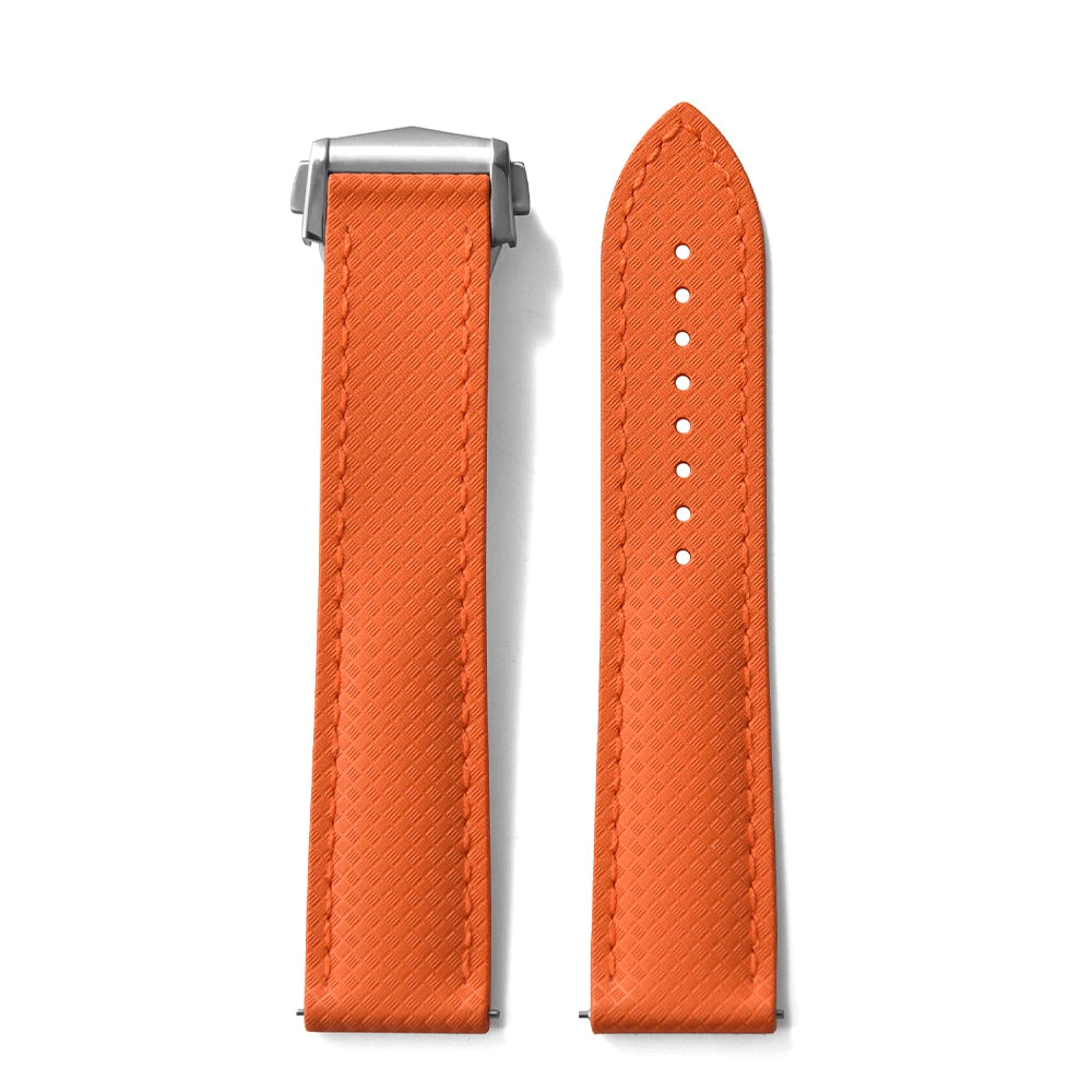 JUELONG Original bracelet de montre en caoutchouc souple FKM 20mm 22mm Texture ajustement parfait extrémité plate bracelet de montre universel à dégagement rapide