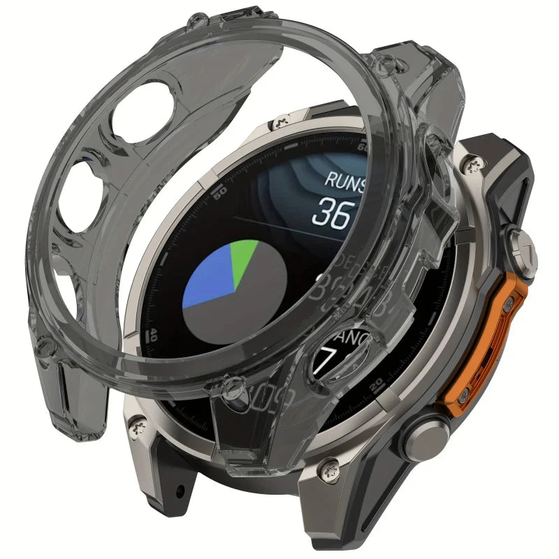 Custodia protettiva semi-chiusa in TPU per Garmin Fenix 8 da 43/47/51 mm, antigraffio, leggera, sottile, antiurto e antipolvere