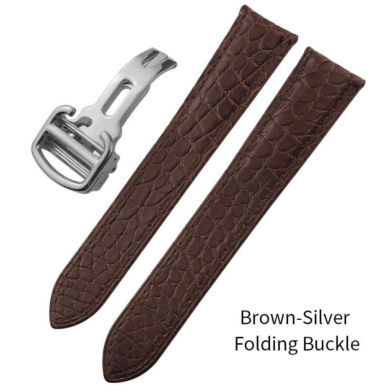 20mm 23mm 17mm 19mm Luxurious Crocodile Leather Watch Strap for Cartier Tank Solo Santos Watch Band American Alligator Men Women