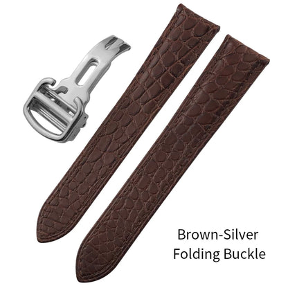 20mm 23mm 17mm 19mm Luxurious Crocodile Leather Watch Strap for Cartier Tank Solo Santos Watch Band American Alligator Men Women