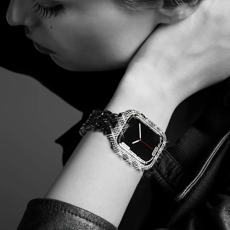 Блестящие стразы для корпуса Apple Watch, подходит для 38/40/41/42/44/45/49 мм, совместимо с Ultra/SE/10/9/8/7/6/5/4