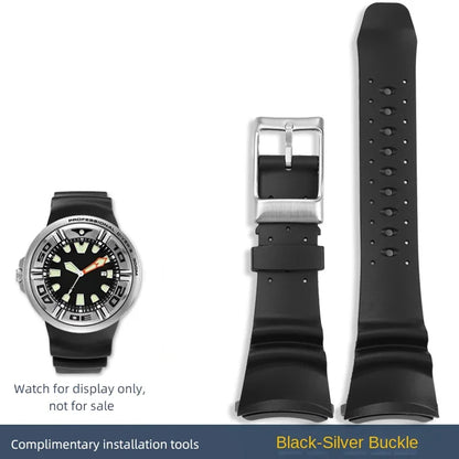 Bracelet en caoutchouc à extrémités courbées pour Citizen Promaster BJ8050, bracelet de montre BJ8057, bracelet de montre BJ8050 Deep Sea Monster, bracelet étanche