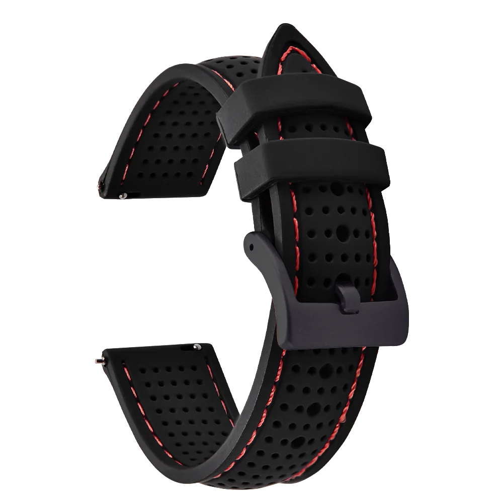 Bracelet de Sport en Silicone pour hommes, 18mm 20mm 22mm, en caoutchouc étanche, bracelet de remplacement pour Samsung S3 Huawei Watch GT2 46mm Amazfit GTR