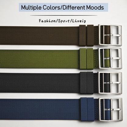 FKM Fluoro Rubber Watch Strap, 19mm 20mm 21mm 22mm, for Tudor Black Bay 1958 SEIKO SKX Longines Omega IWC Rolex, Soft