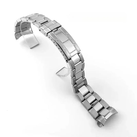 Bracciale vintage in acciaio inossidabile spazzolato con estremità curve, adatto per Rolex RLX 16700 16710 70216, 20 mm