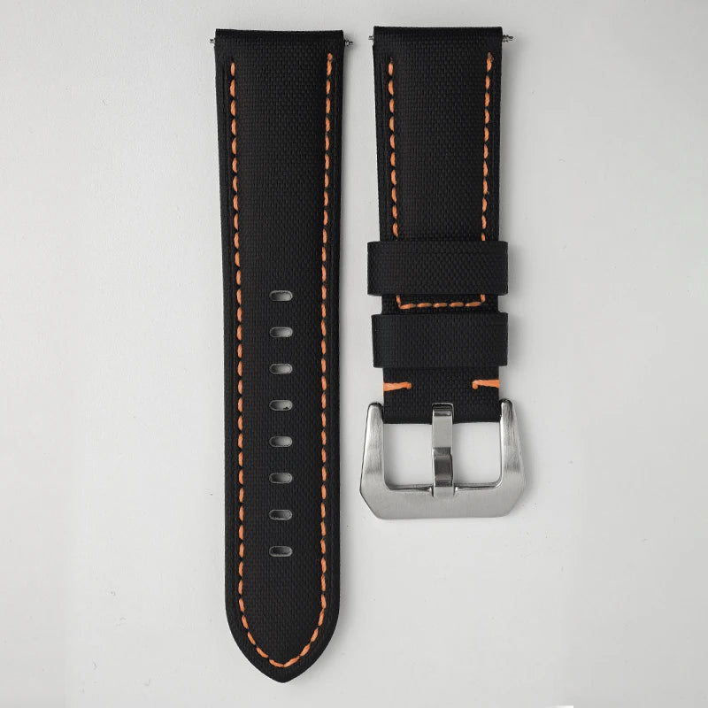 Bracelet de montre en toile et Nylon pour hommes, 22mm 24mm 26mm, pour Panerai LUMINOR DUE 1950 SUBMERSIBLE PAM bleu vert noir, en cuir de vache souple