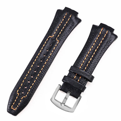 Cinturino per orologio da uomo, 27x15 mm, interfaccia convessa in pelle bovina