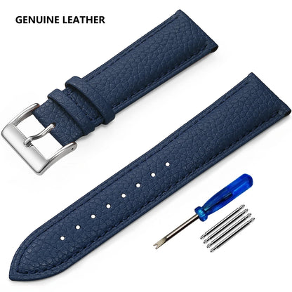 SAMCO Genuine Leather Watch Strap for Men and Women, 12mm, 14mm, 16mm, 18mm, 19mm, 20mm, 21mm, 22/24mm, High Quality Watch Strap, Watch Strap + Tool