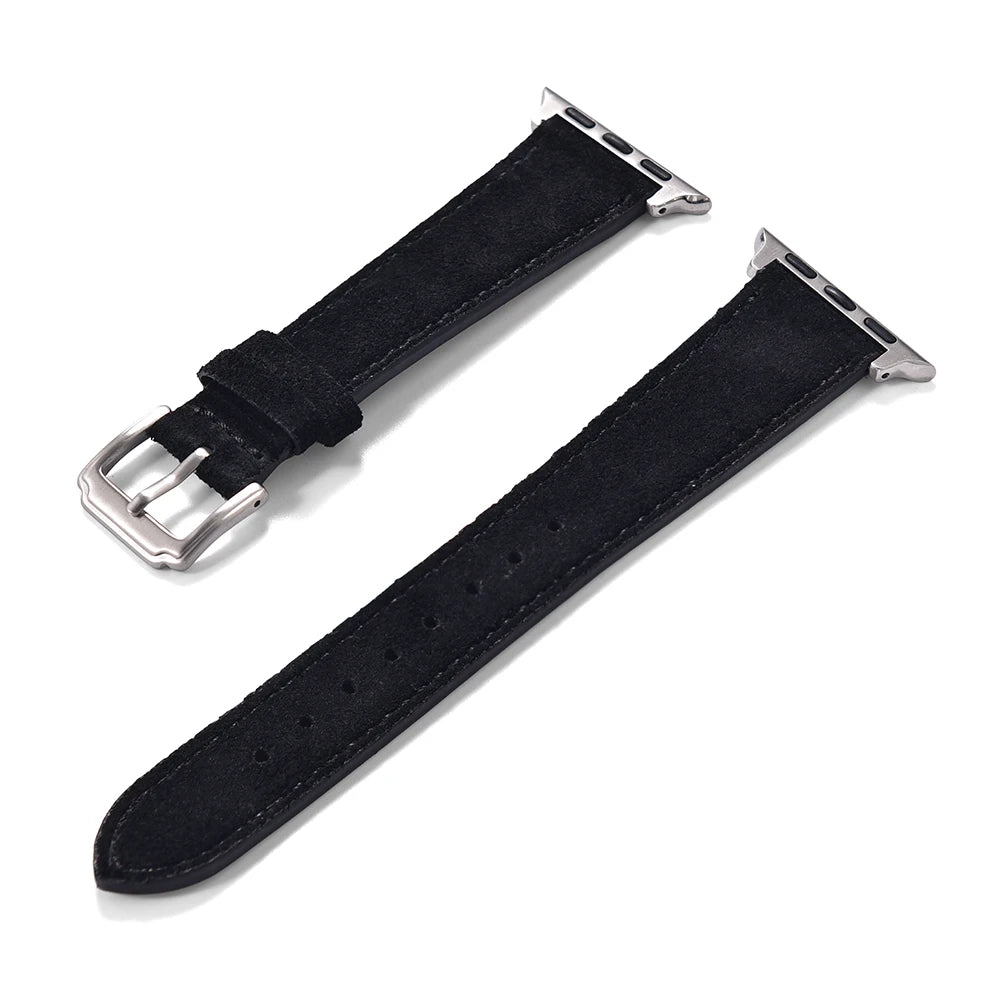 Cinturino per orologio in pelle scamosciata marrone 38mm 40mm 41mm per iWatch 8 7 6 5 SE, cinturino di ricambio 42mm 44mm 45mm per Apple Watch da donna e uomo