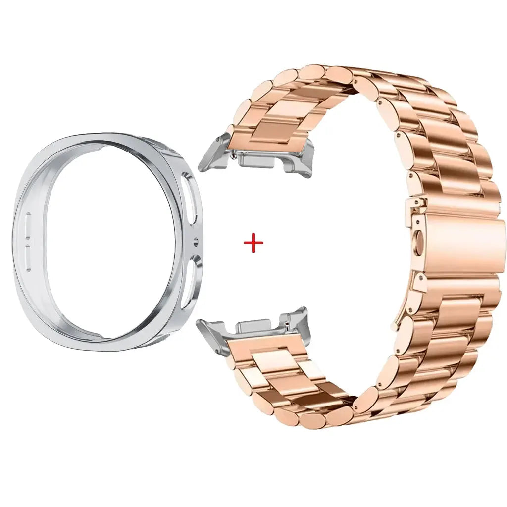 Stainless Steel Watch Band + Case for Samsung Galaxy Watch 8 40mm 44mm, Full Cover Metal Strap
