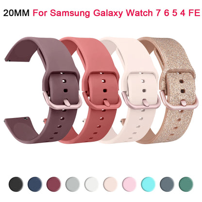 Bracelet 20mm pour Samsung Galaxy Watch 7 6 5 4 40/44mm, pour Galaxy Watch 4 6 Classic/Active 2/5Pro/Watch 3 41mm